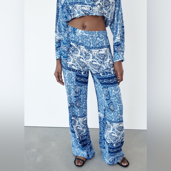 Zara blue printed matching set - Picture 4 of 9